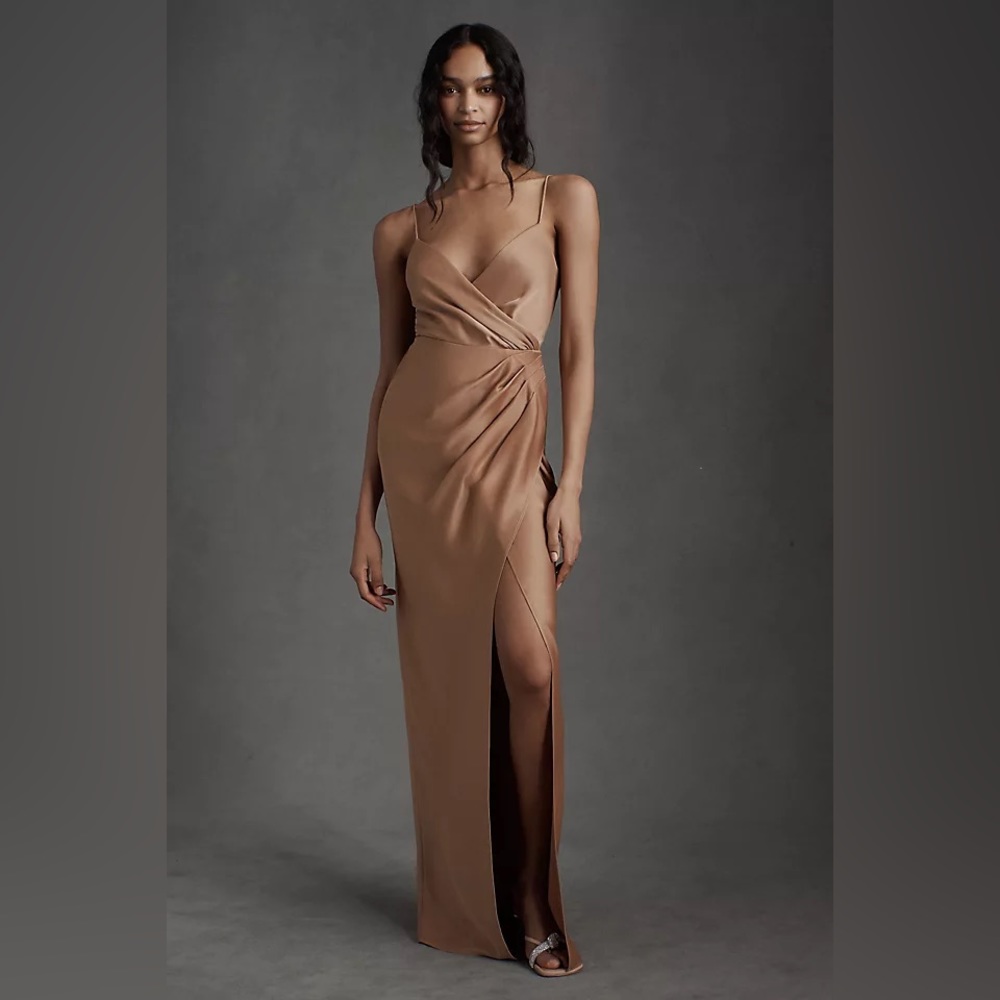 BHLDN Freya Satin Charmeuse Dress SAND DUNE (SOLD OUT) NWT